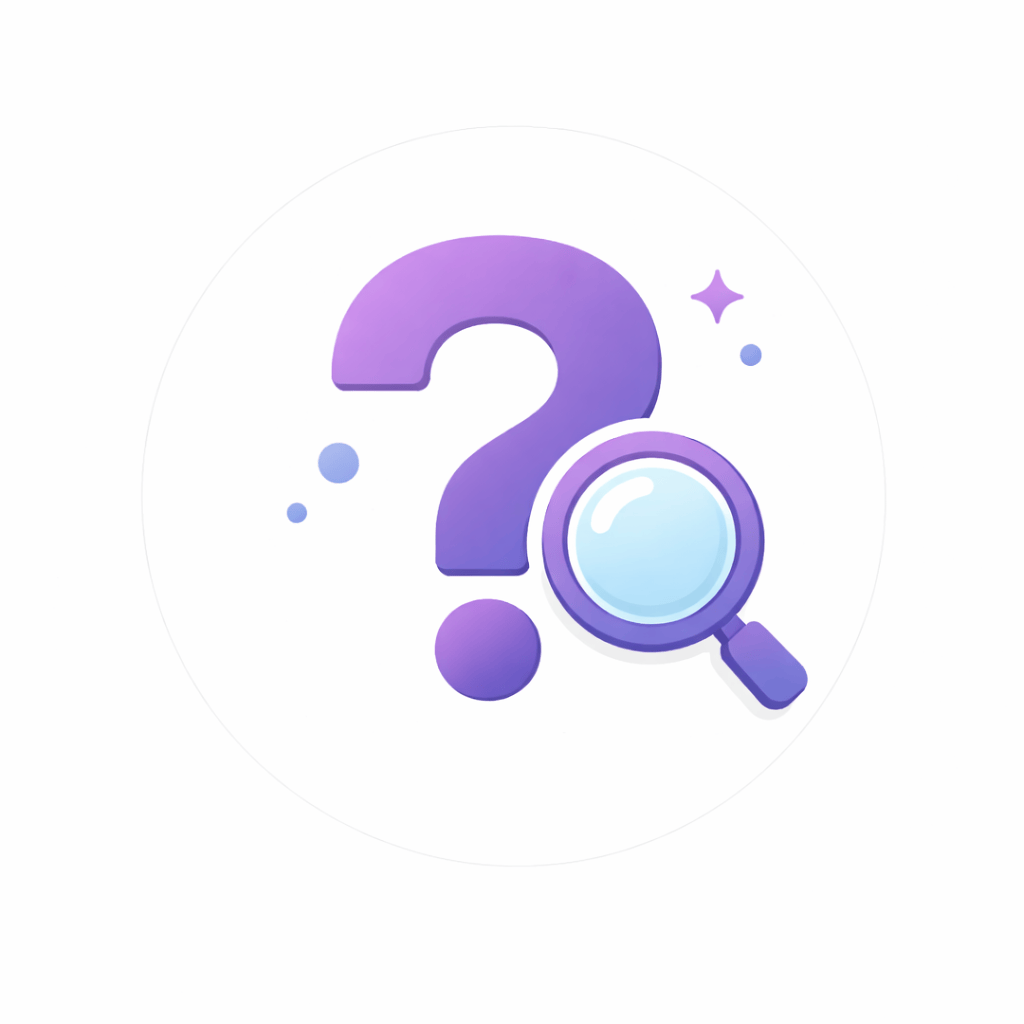 Generated with AI and Author: Question mark and magnifying glass symbol