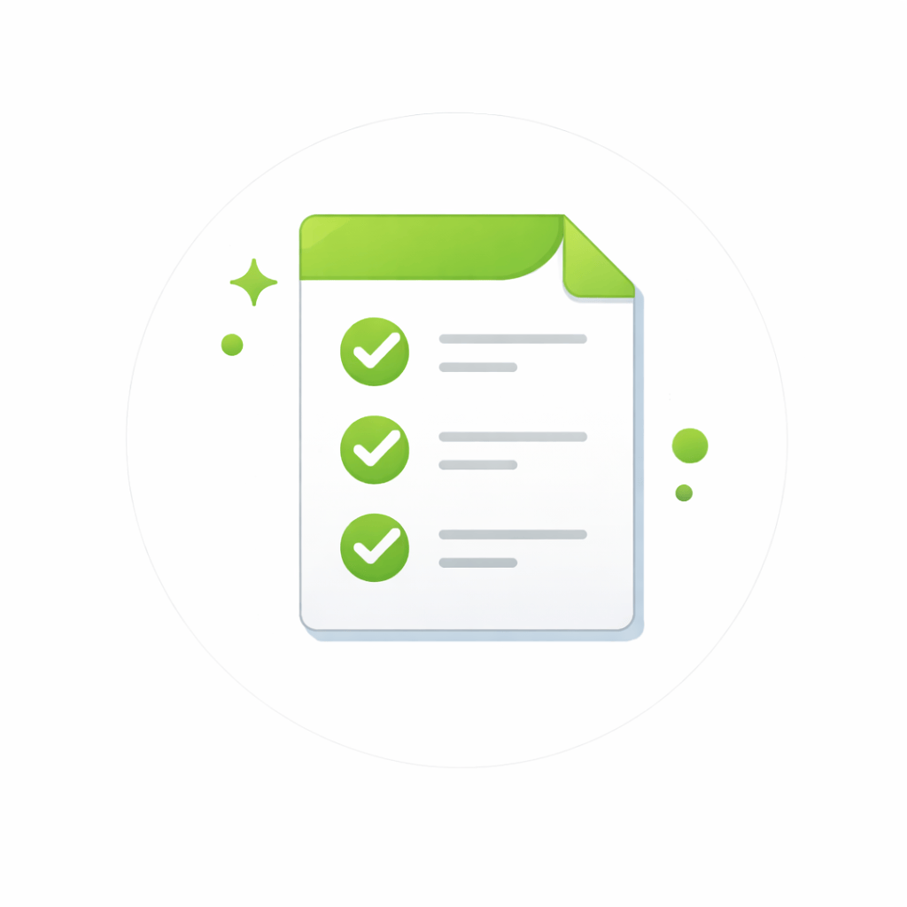 Generated with AI and Author: Document with checklist symbol