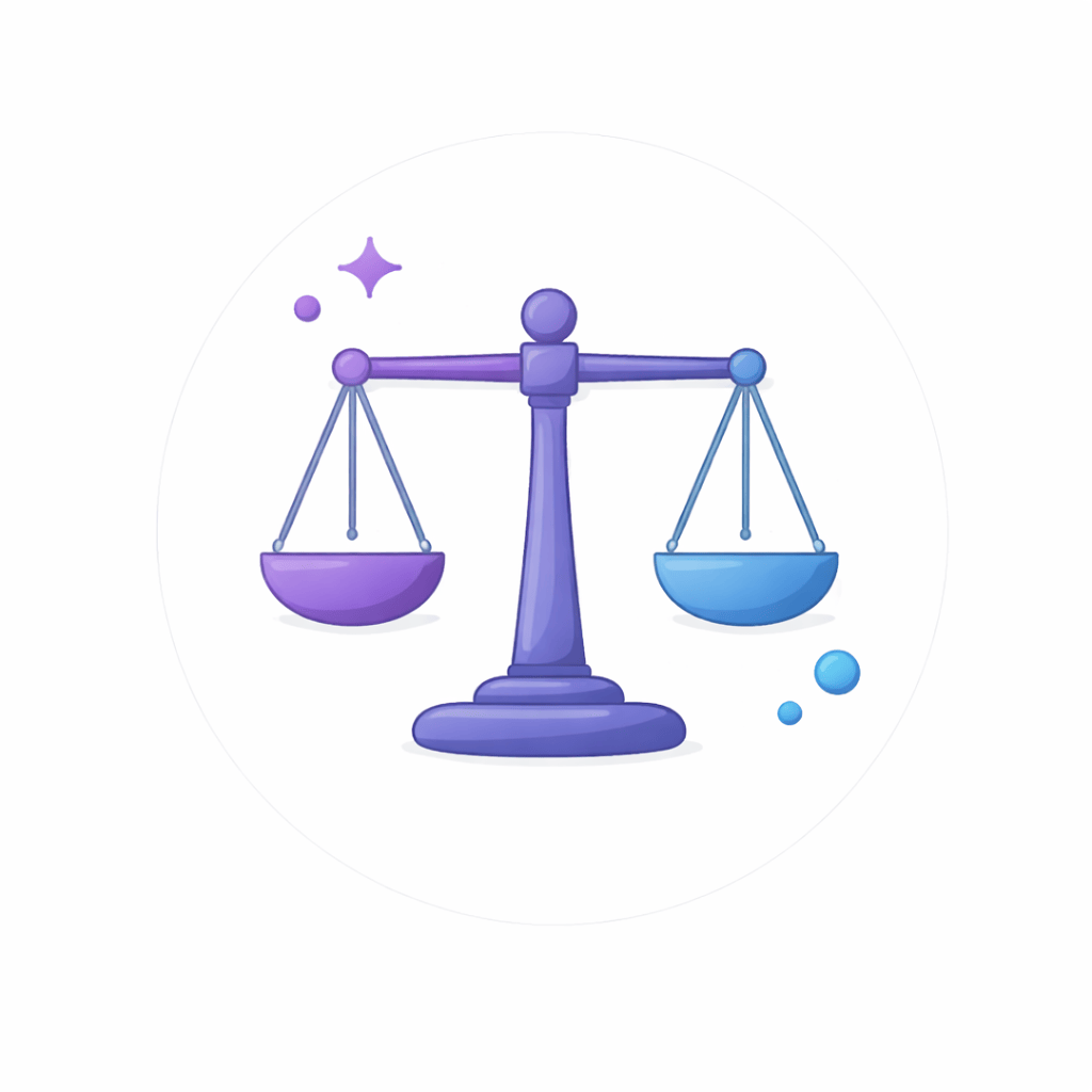 Generated with AI and Author: Balance scale symbol