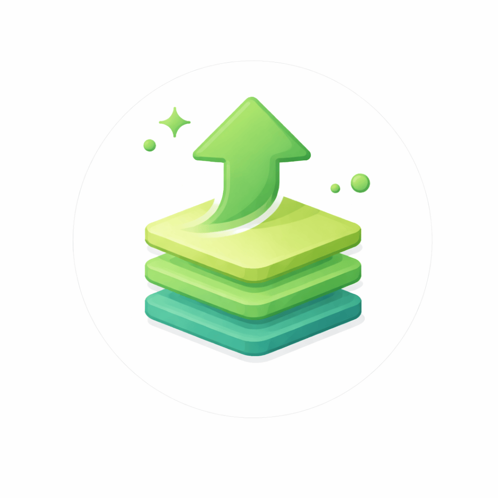 Generated with AI and Author: Growth arrow with layers