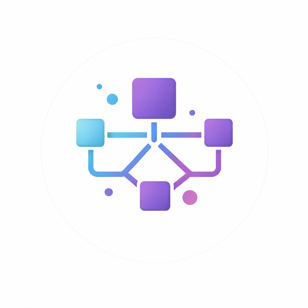 Generated with AI and Author: Connected architectural blocks forming a system vector icon