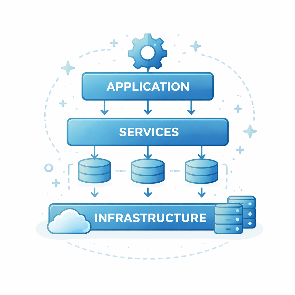 Generated with AI and Author: System architecture blueprint symbol