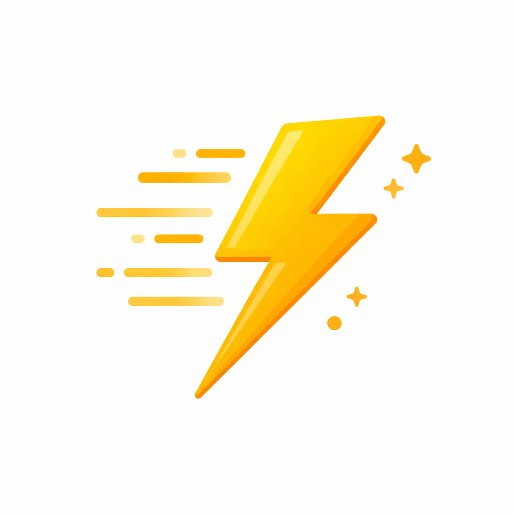 Generated with AI and Author: Lightning bolt symbol for performance