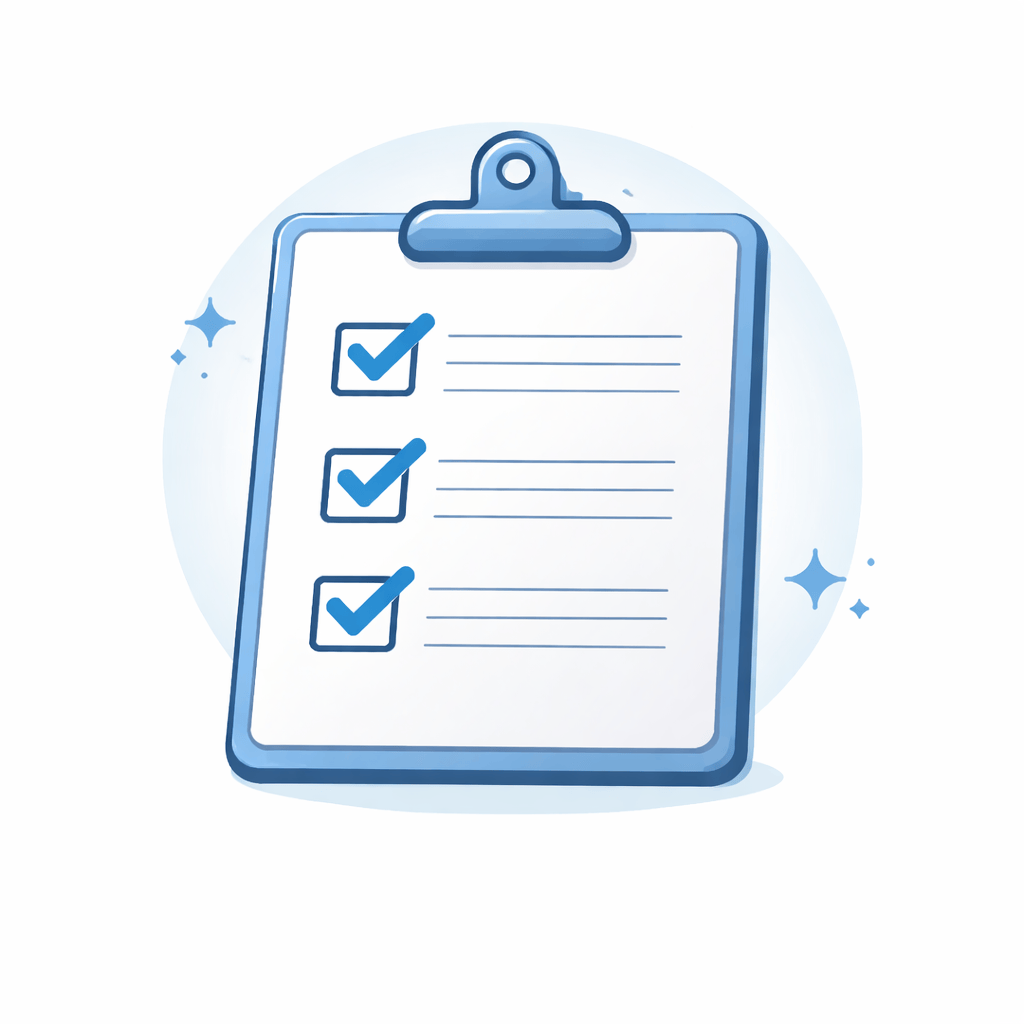Generated with AI and Author: Checklist symbol representing requirements clarification