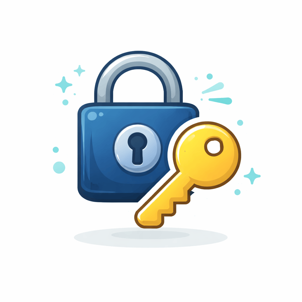 Generated with AI and Author: Lock with authentication key symbol