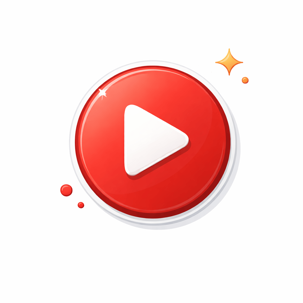 Generated with AI and Author: Play button symbol representing YouTube learning
