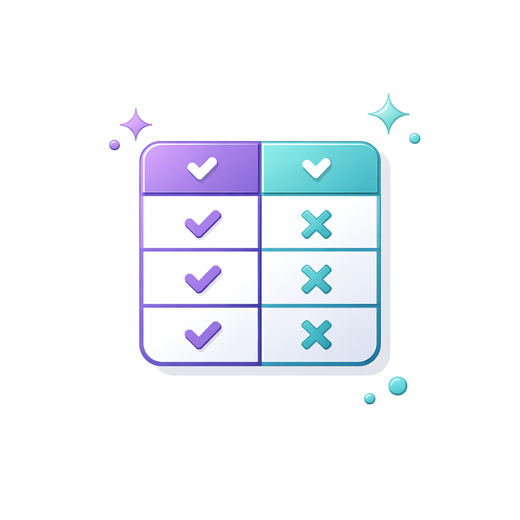 Generated with AI and Author: Comparison grid symbol