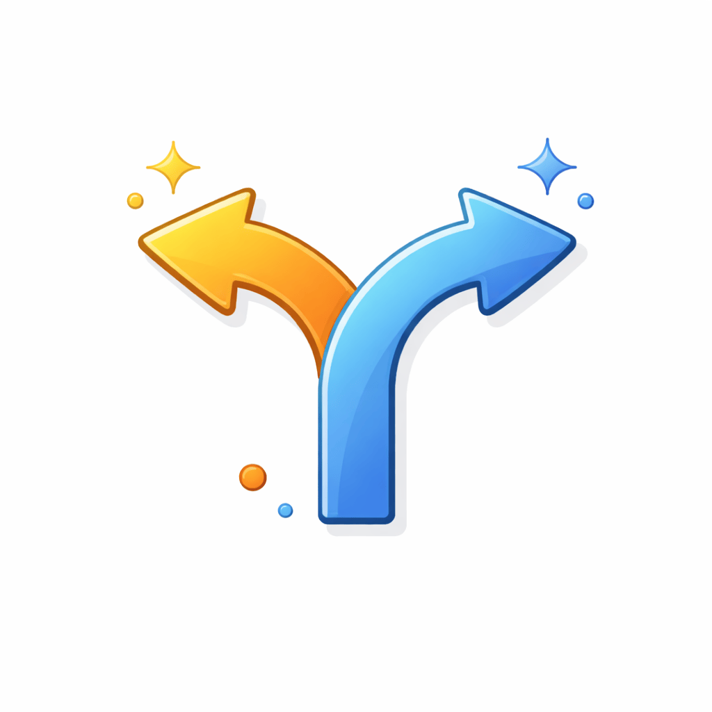 Generated with AI and Author: Branching decision paths symbol