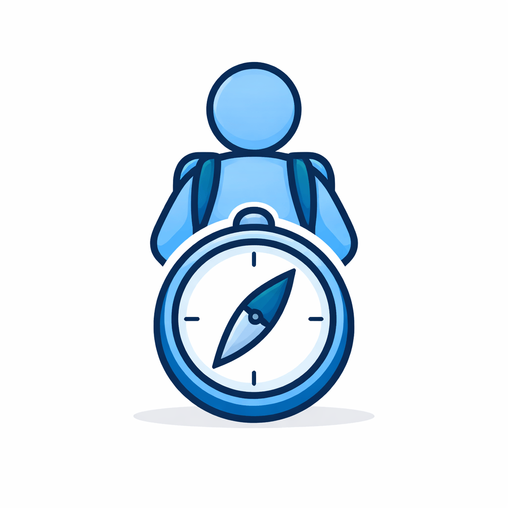 Generated with AI and Author: Independent learner with compass symbol