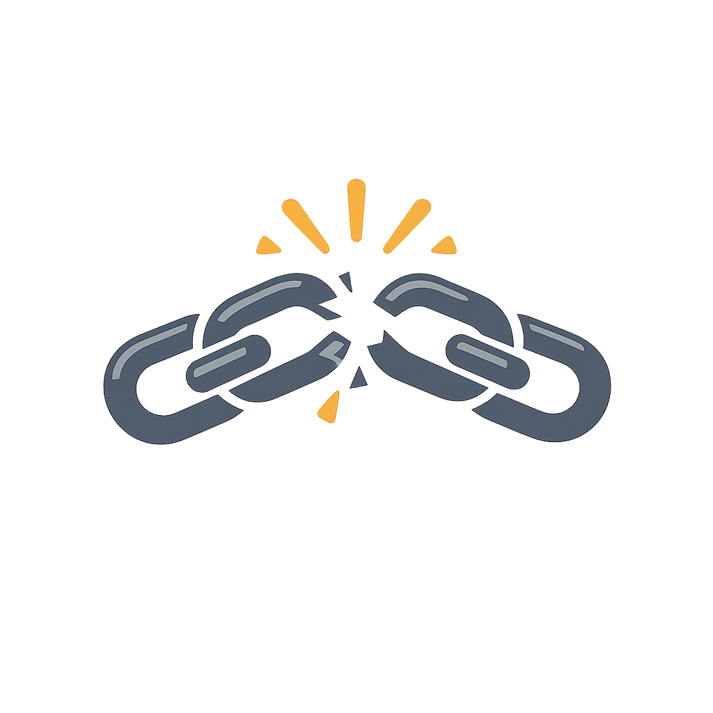 Generated with AI and Author: Broken chain representing myth-busting