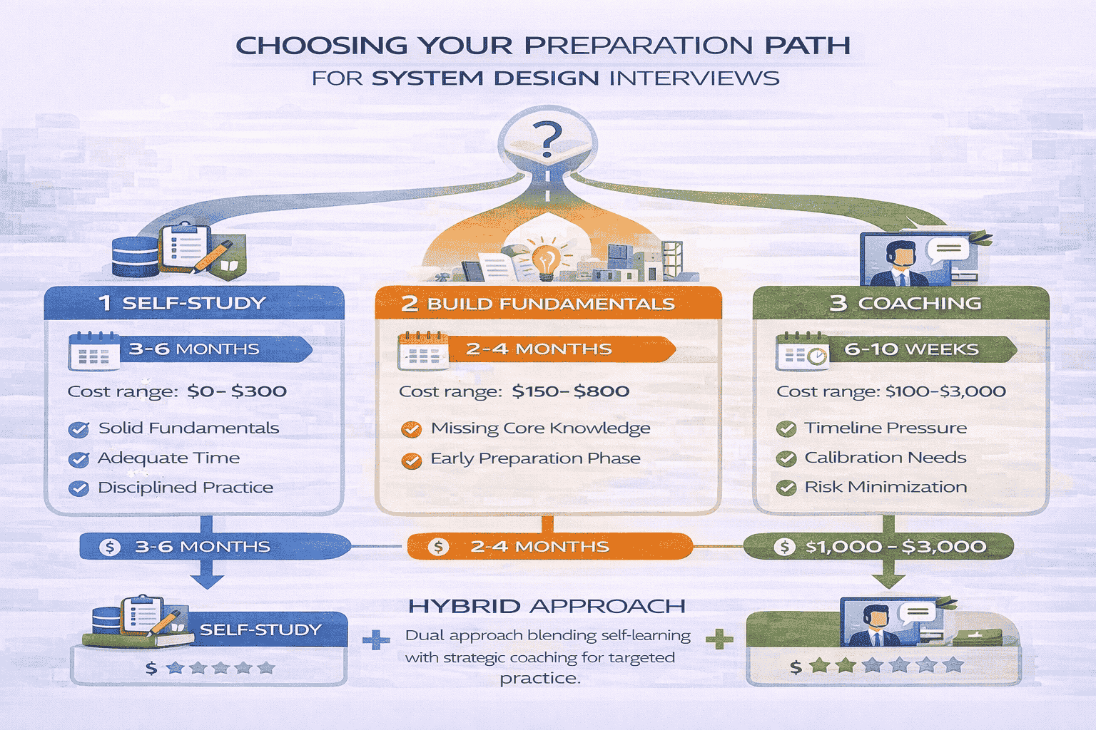 Generated with AI and Author: Three preparation paths with decision criteria
