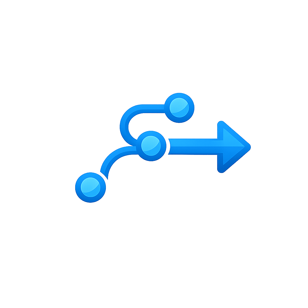 Generated with AI and Author: Forward arrow and path symbol