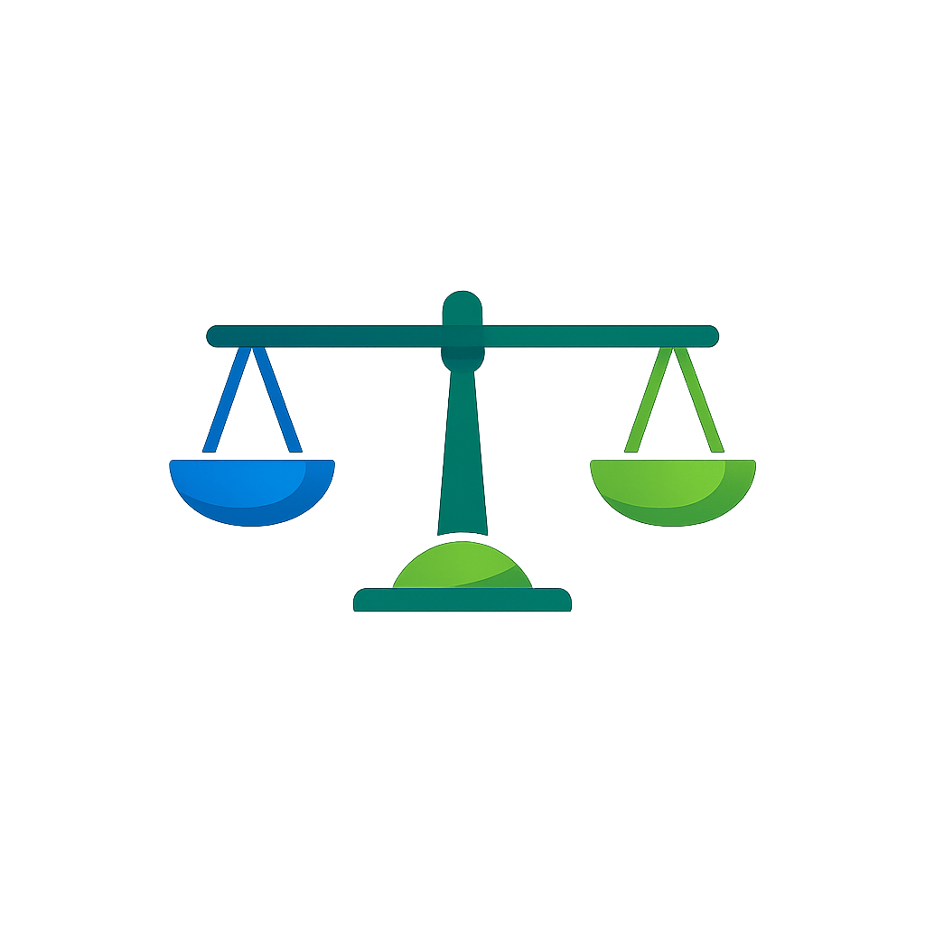 Generated with AI and Author: Comparison scale symbol