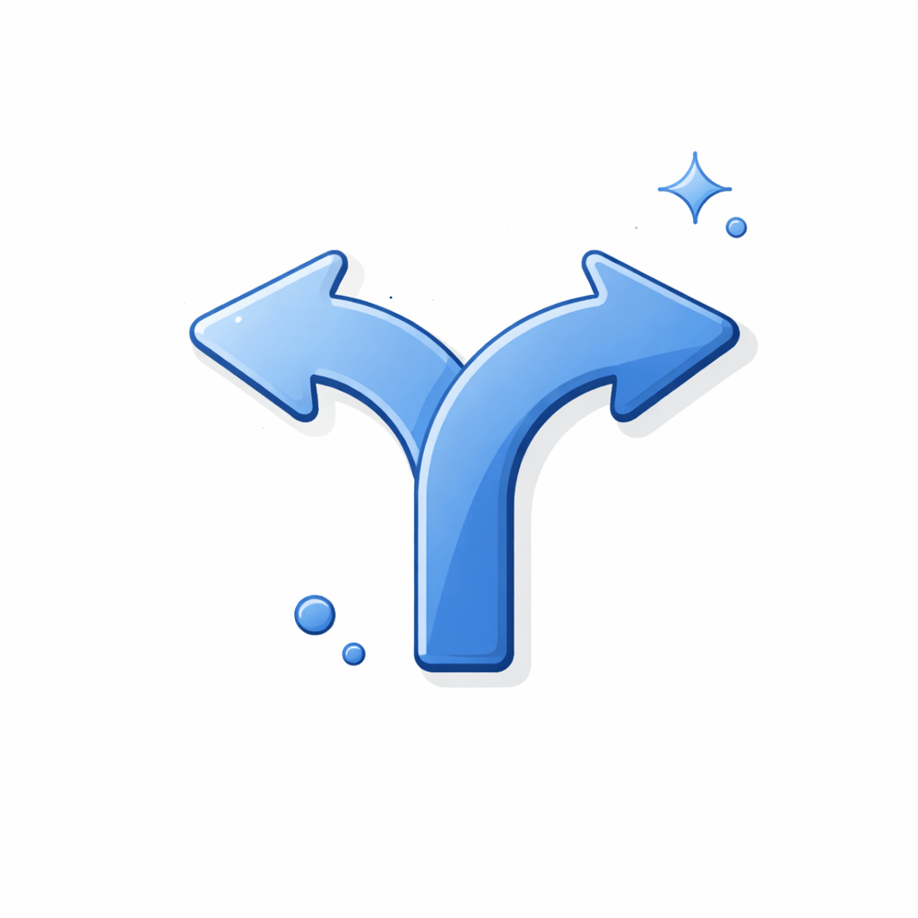 Generated with AI and Author: Crossroads symbol representing decision-making