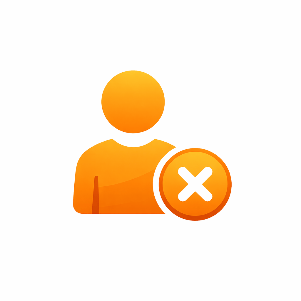 Generated with AI and Author: X mark and profile symbol