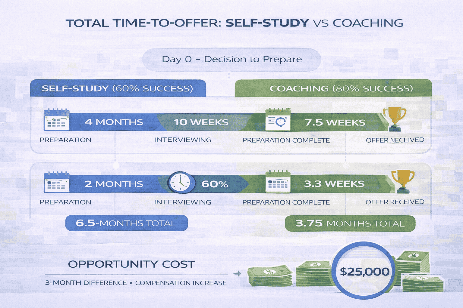 Generated with AI and Author: Timeline and opportunity cost comparison