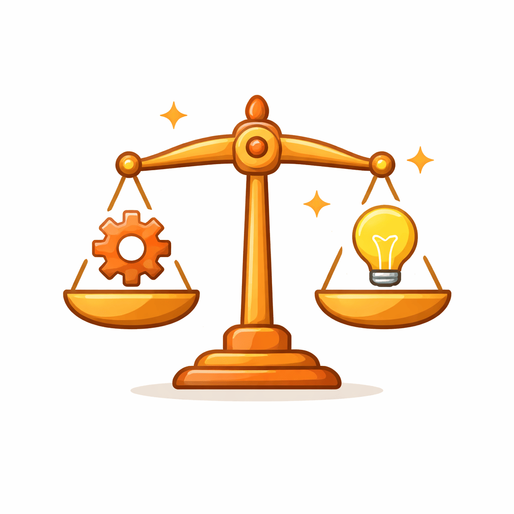 Generated with AI and Author: Balance scale symbol representing trade-offs