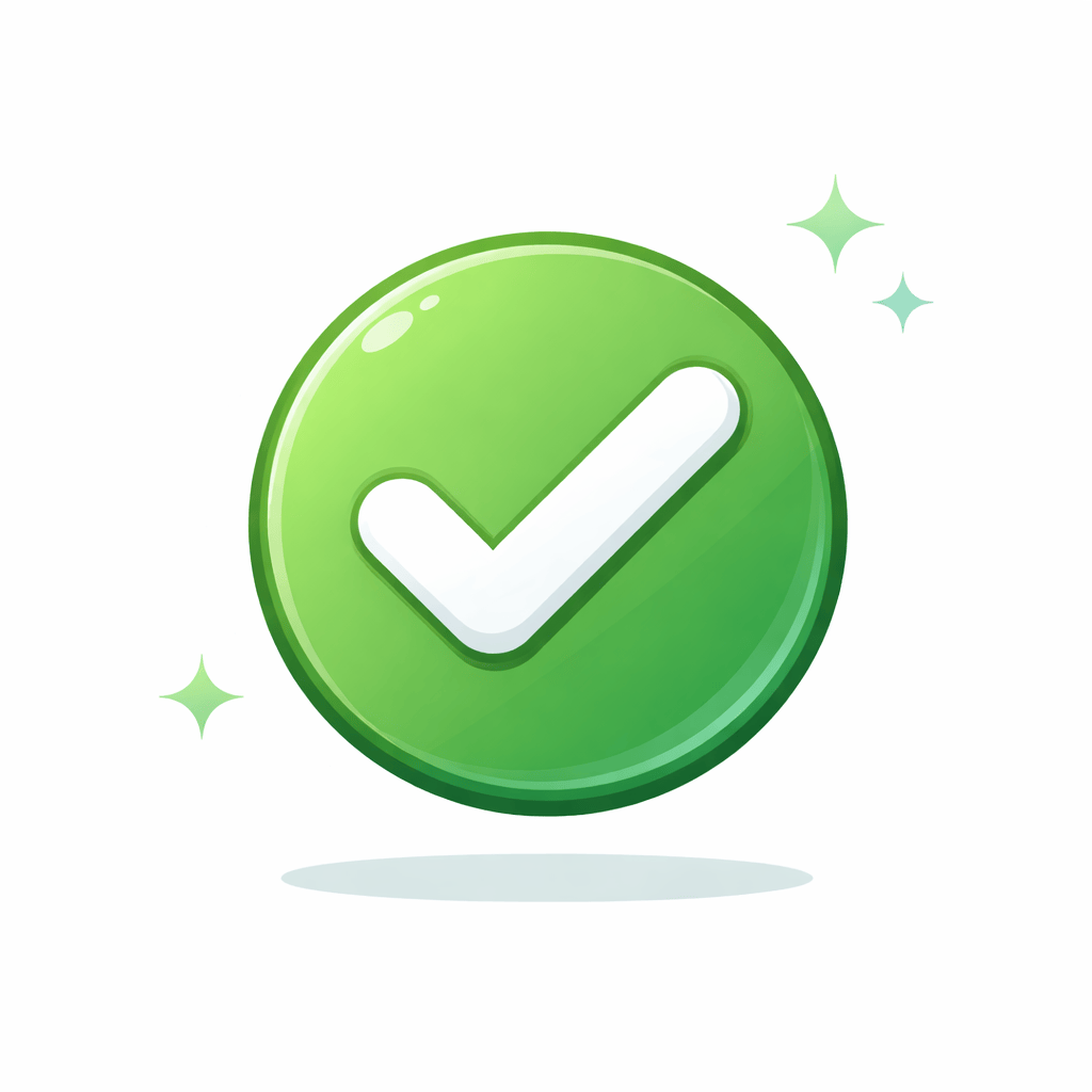 Generated with AI and Author: Checkmark in circle symbol representing completion
