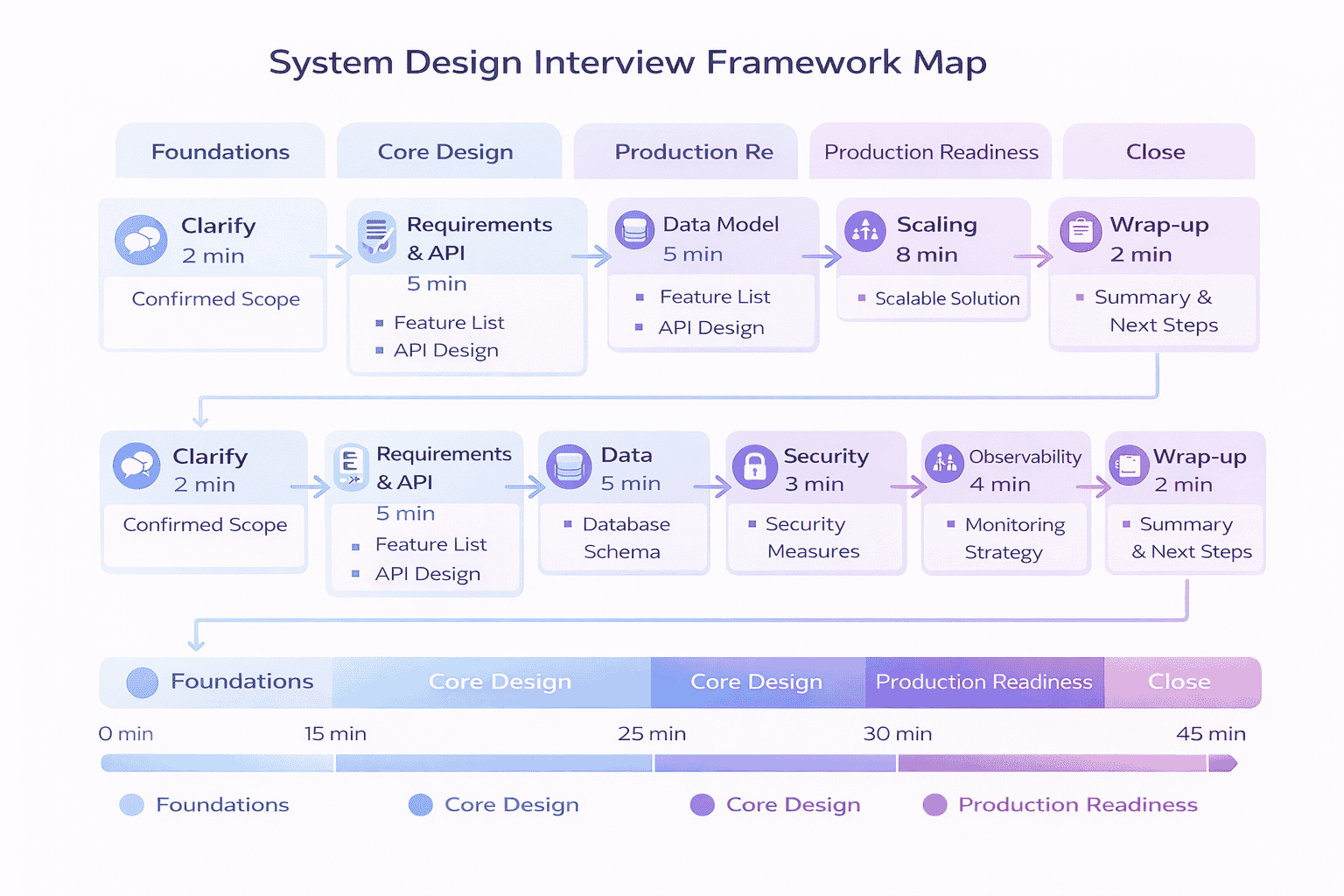 Generated with AI and Author: Complete 10-step framework flowchart with timing allocations