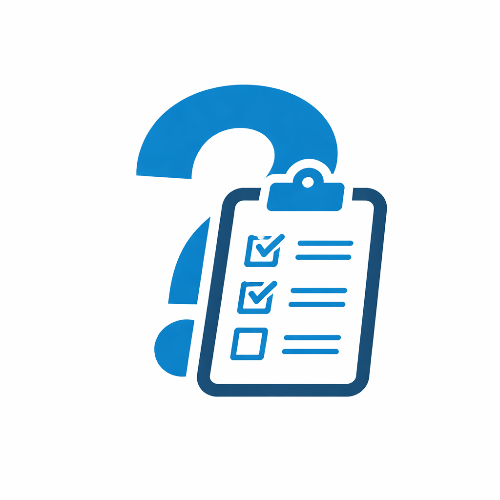 Generated with AI and Author: Question mark with checklist symbol