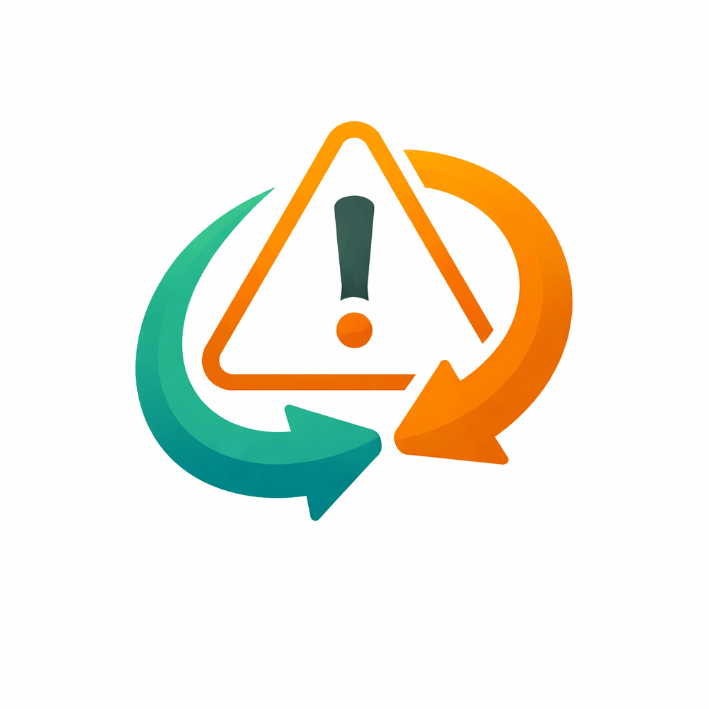 Generated with AI and Author: Warning triangle with fix arrow