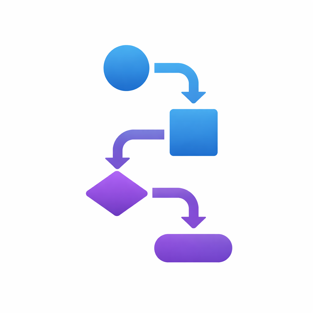Generated with AI and Author: Connected workflow diagram symbol
