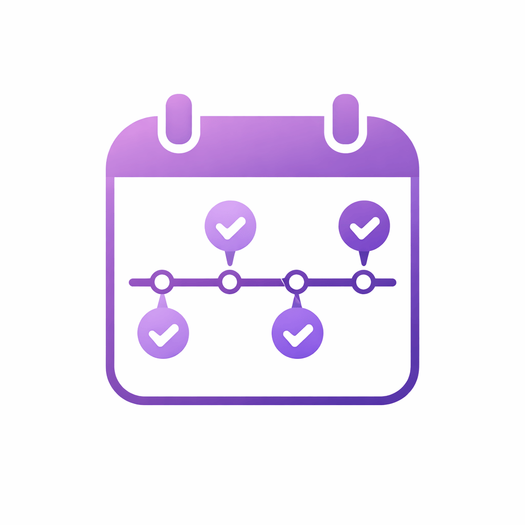 Generated with AI and Author: Calendar with timeline symbol