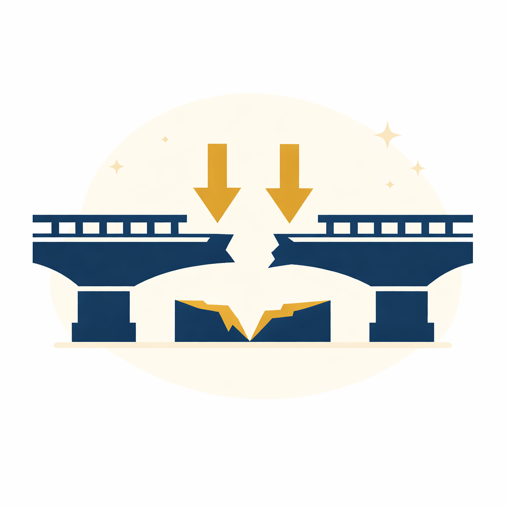 Generated with AI and Author: Gap or bridge symbol representing the senior developer challenge