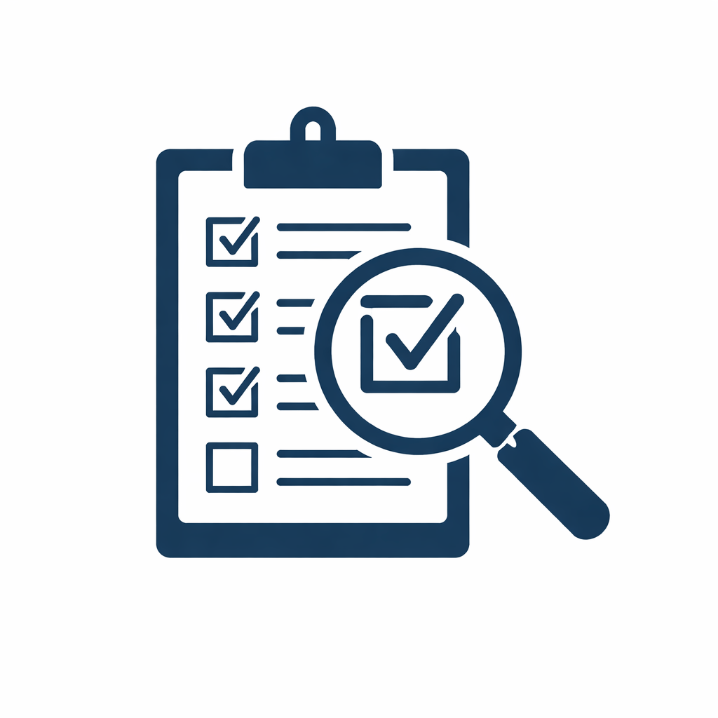 Generated with AI and Author: Magnifying glass over checklist representing evaluation criteria