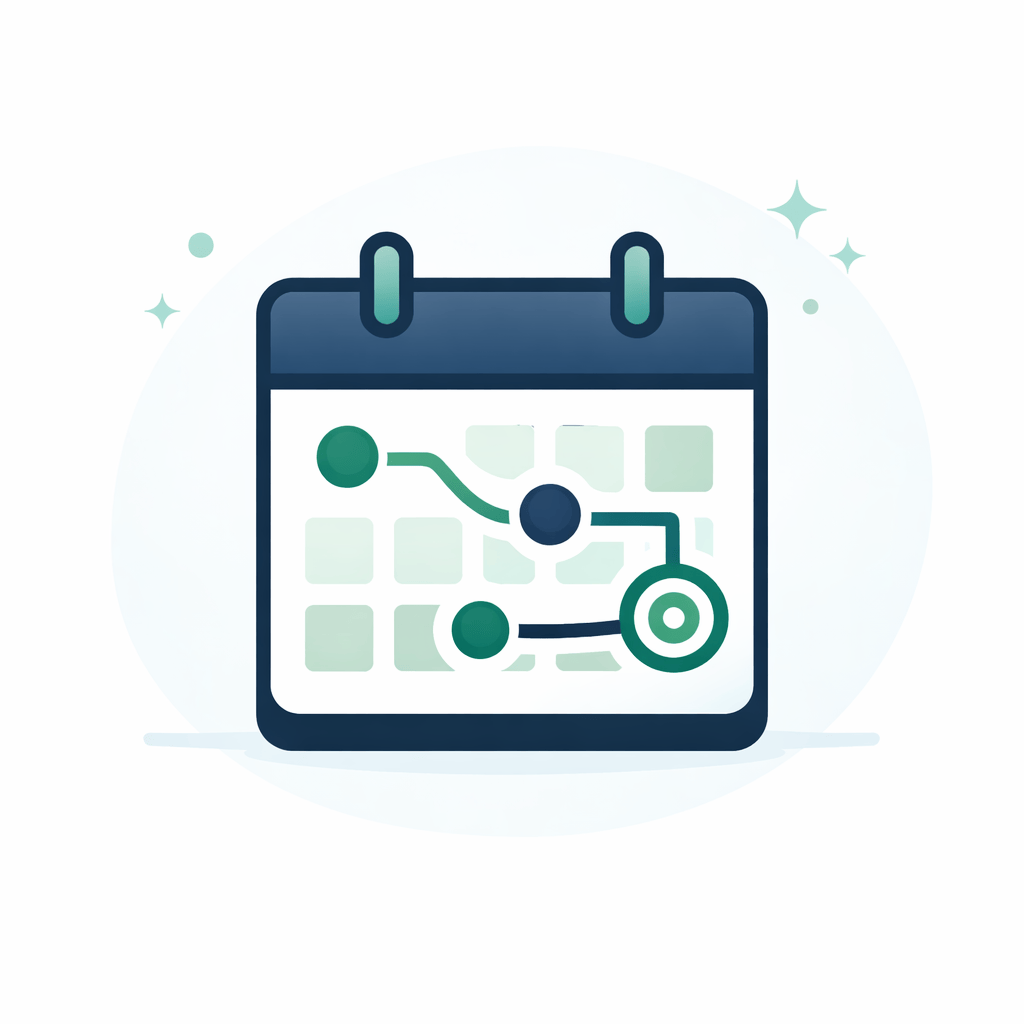 Generated with AI and Author: Calendar with roadmap path representing preparation timeline