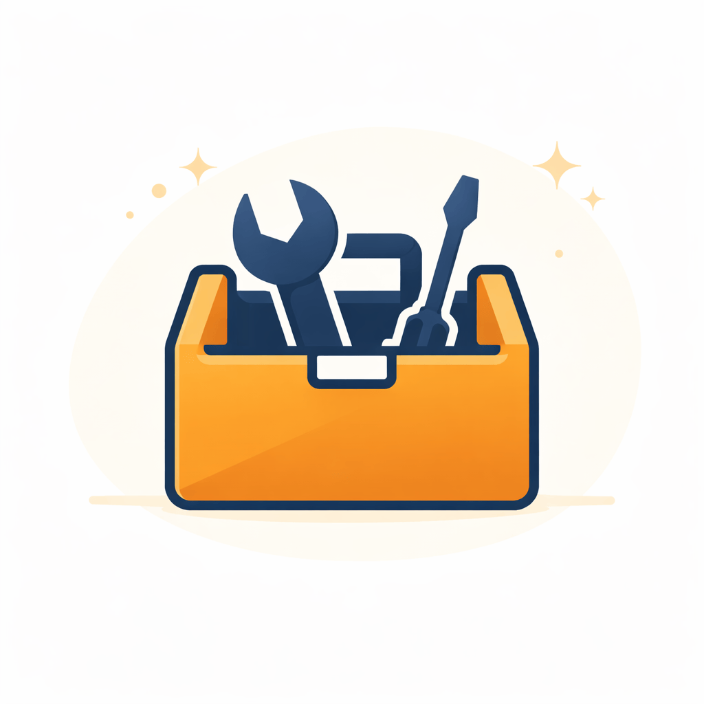 Generated with AI and Author: Toolbox symbol representing resources and tools