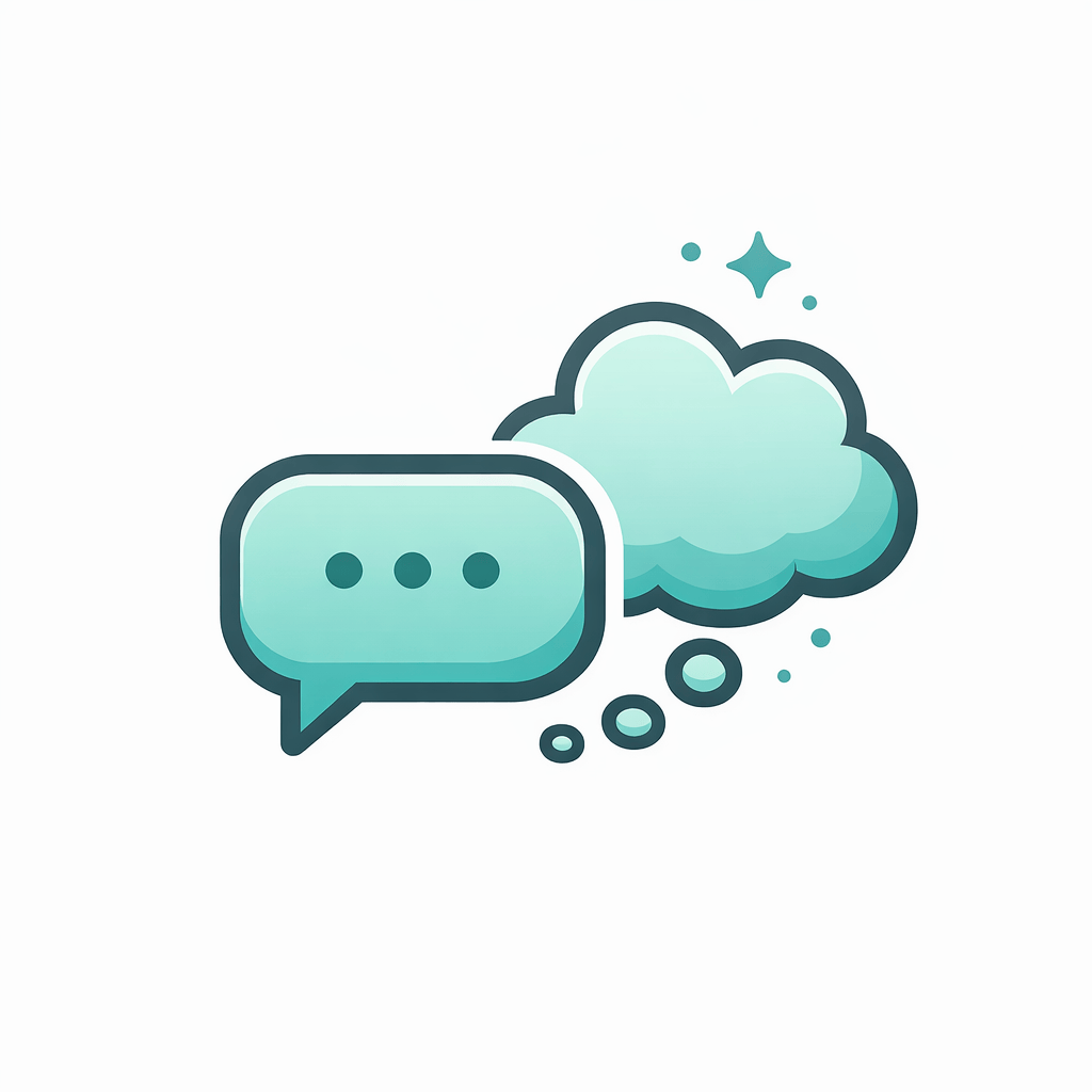 Generated with AI and Author: Speech bubble with thought cloud