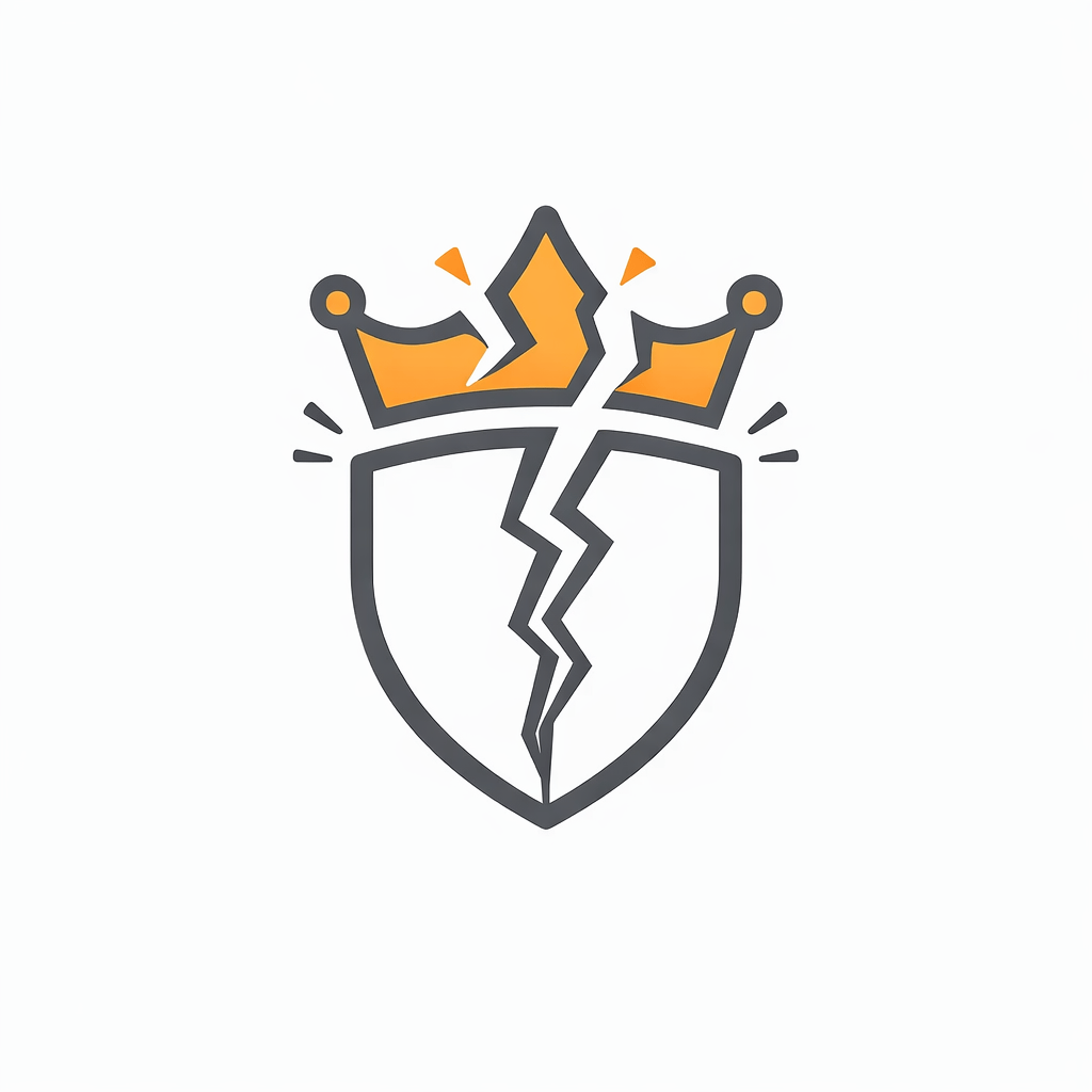 Generated with AI and Author: Broken crown symbol representing shattered assumptions