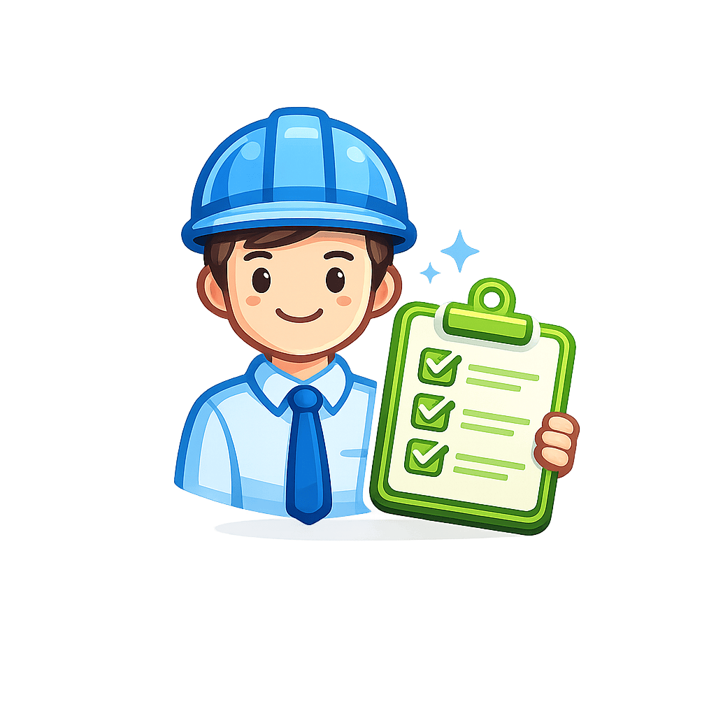 Generated with AI and Author: Professional engineer symbol with interview elements