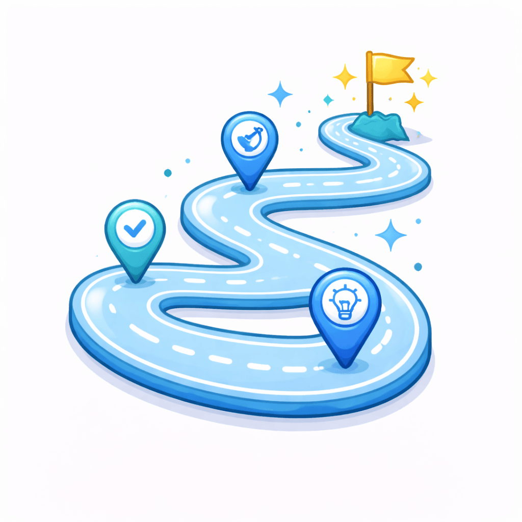 Generated with AI and Author: Roadmap or path symbol