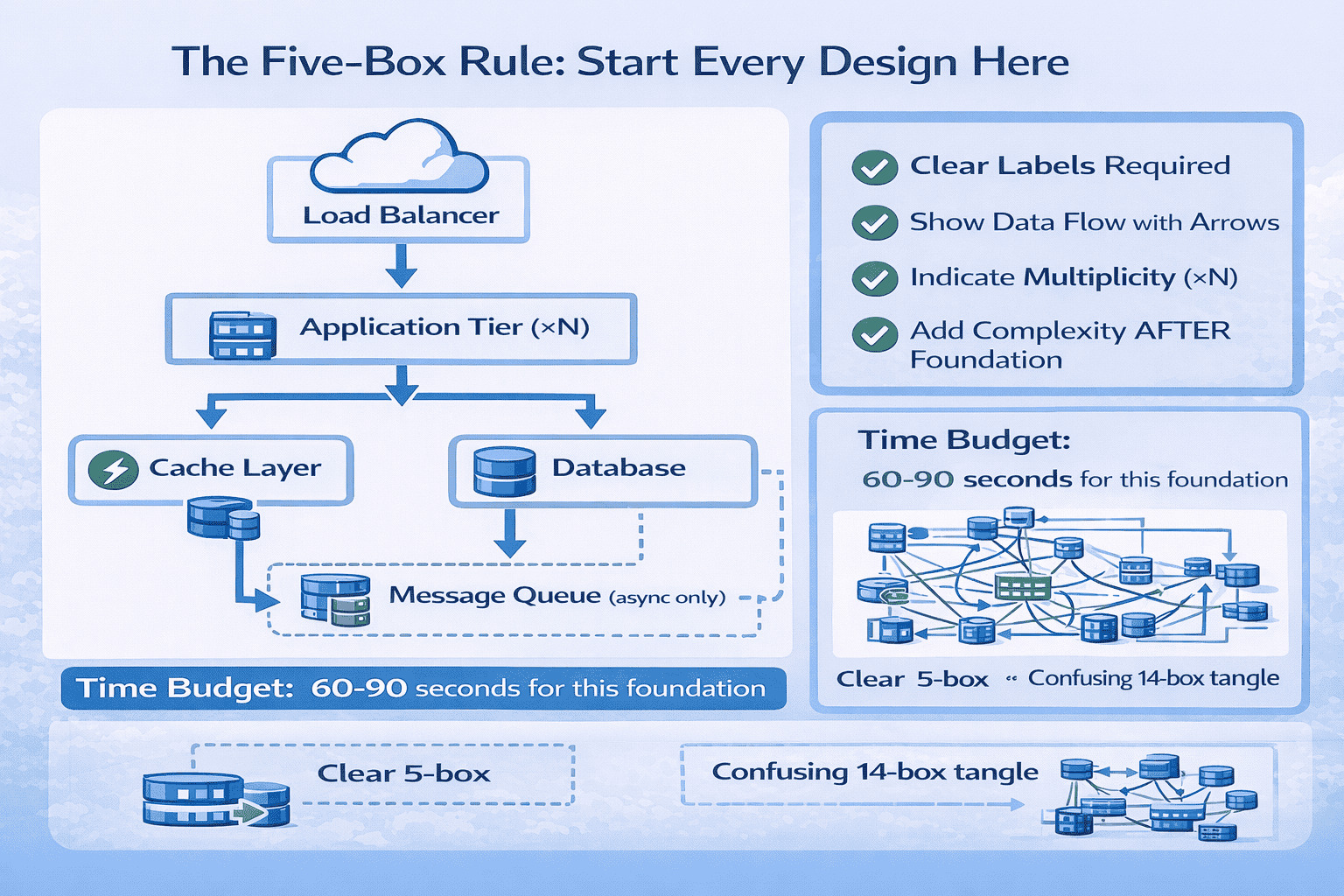 Generated with AI and Author: Standard five-box architecture template showing clean component layout