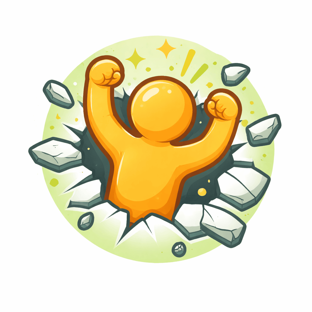 Generated with AI and Author: Breaking through wall symbol