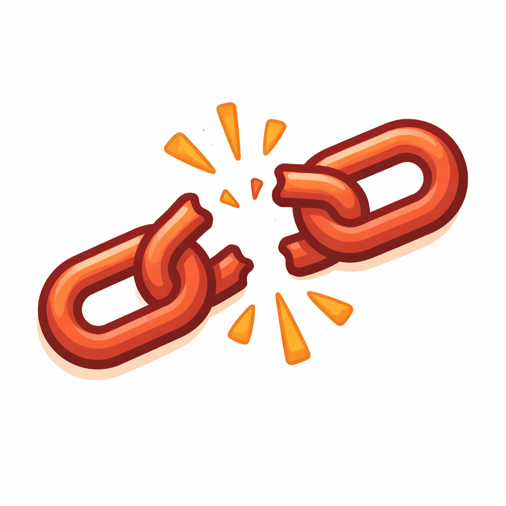 Generated with AI and Author: Broken chain or shattered barrier symbol