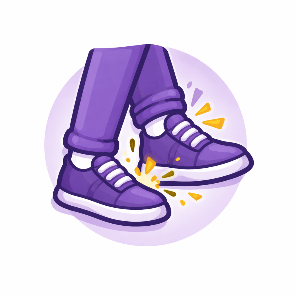 Generated with AI and Author: Person stepping on own foot symbol
