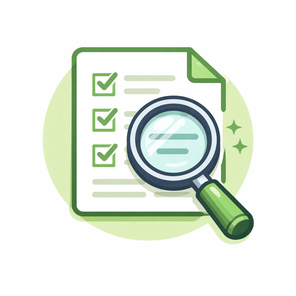 Generated with AI and Author: Magnifying glass examining document symbol