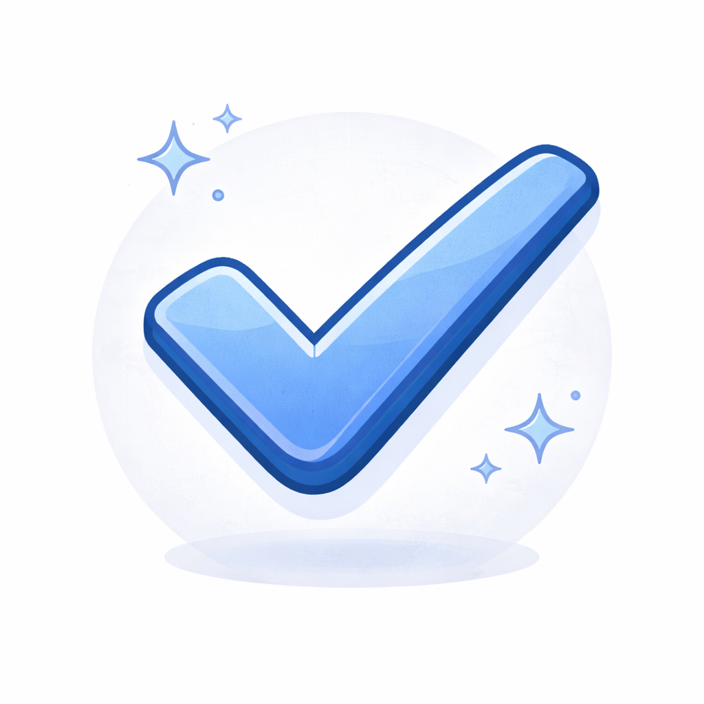 Generated with AI and Author: Success checkmark symbol
